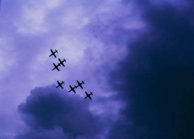 Planes in dark clouds