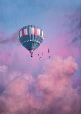 Hot Air Balloon and Clouds