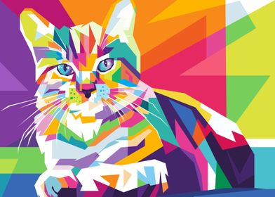 a cat in popart style