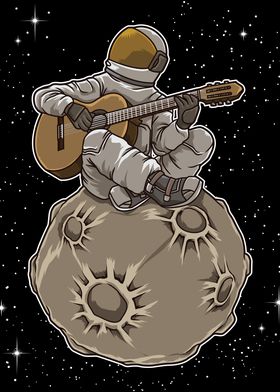 Astronaut Playing Guitar