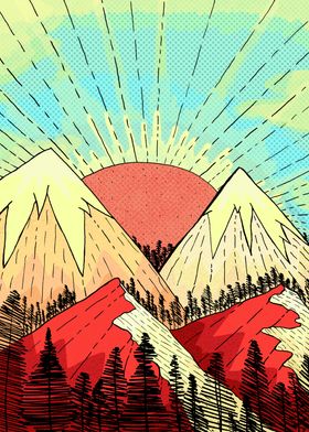 Retro mountains 