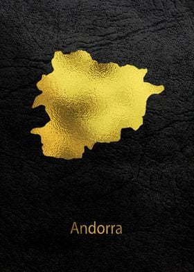 Golden Map Art Andorra