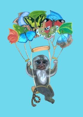 Monkey and Butterflies