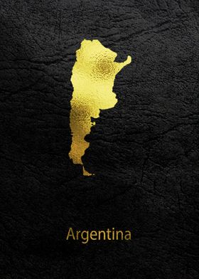 Golden Map Art Argentina