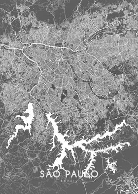 Sao Paulo map BW