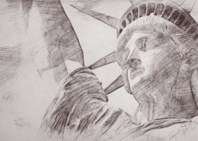 liberty pencil sketch