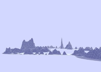 polygonal mountains violet