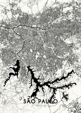 Sao Paulo map white