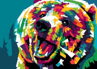 Grizzly bear colorful