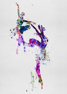 Two Ballerinas Watercolor