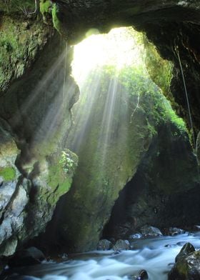 Rays of Sunshine in a Cave