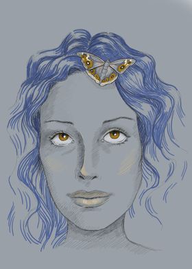 Woman with butterfly