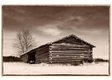 Old Barn On Fields