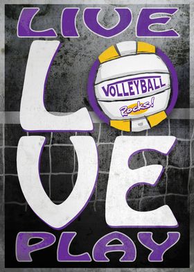 Love Purple Yellow Vball