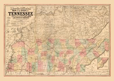 Tennessee Map 1862