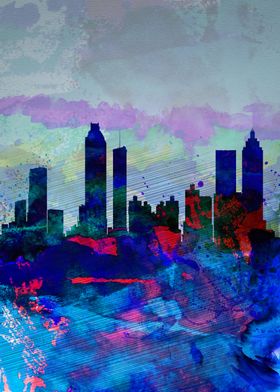 Atlanta Watercolor Skyline