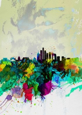 Beijing Watercolor Skyline