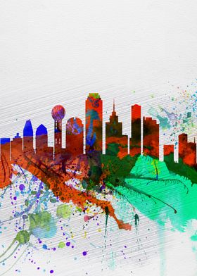  Dallas Watercolor Skyline