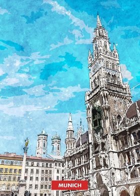 Munich City Skyline