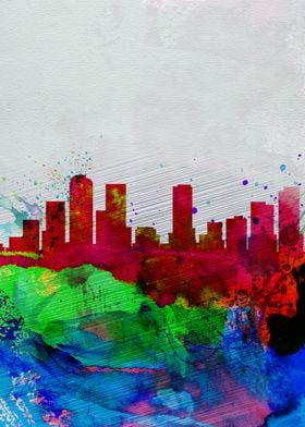  Denver Watercolor Skyline