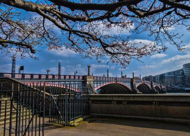 Lambeth Bridge with spring