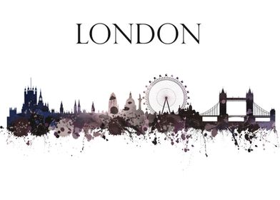 London Skyline Watercolor
