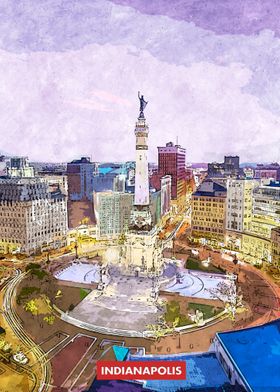 Indianapolis City Skyline