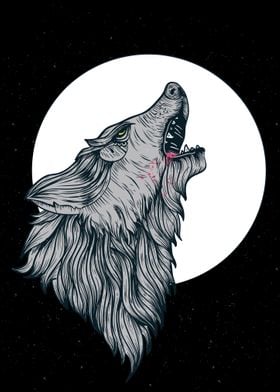 Wolf at Moonlight 