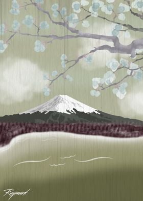 Old Mt Fuji Painting