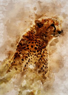 Dessert Cheetah Watercolor