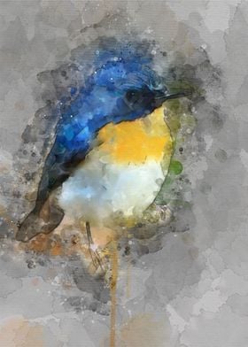 bird watercolor style