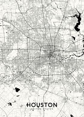 Houston map white