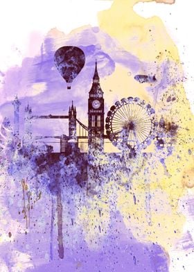 London Watercolor Skyline