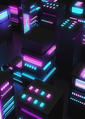 80s Neon city 