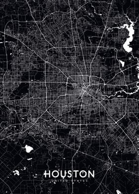Houston map black
