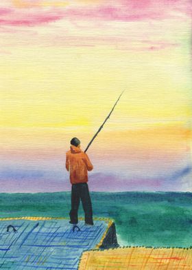 Aperiy Man The Power of Fishing Poster No Frame 