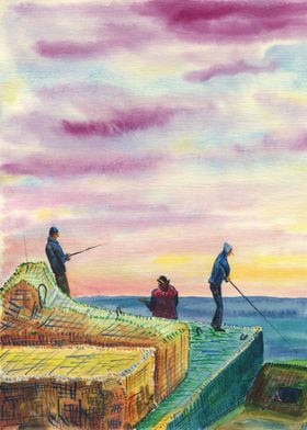 Fishermen At Sea 03