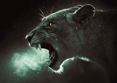 Angry lion poster 