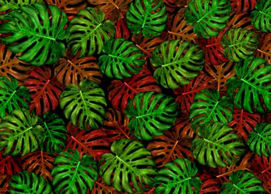 Monstera Leaf Pattern Art
