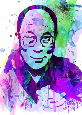 Dalai Lama Watercolor
