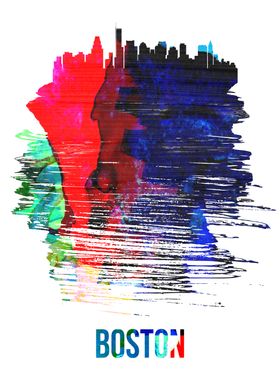 Boston Skyline Watercolor
