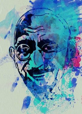 Gandhi Watercolor 