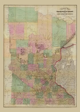 Minnesota Map 1860