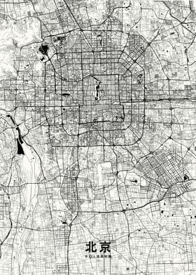 Beijing map white