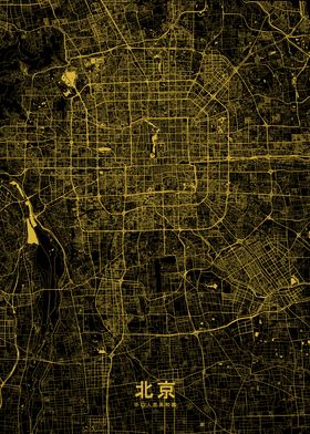 Beijing map gold