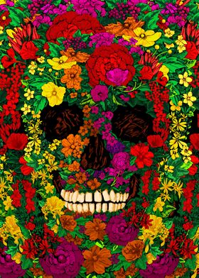 Skulls and flowers Rainbow