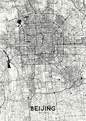 Beijing map white