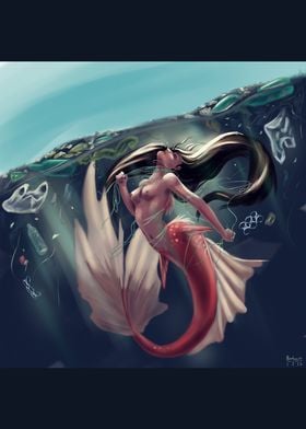 plastic ocean mermaid