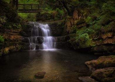 Dinas Rock waterfall