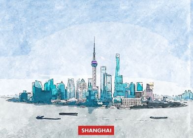 Shanghai City Skyline